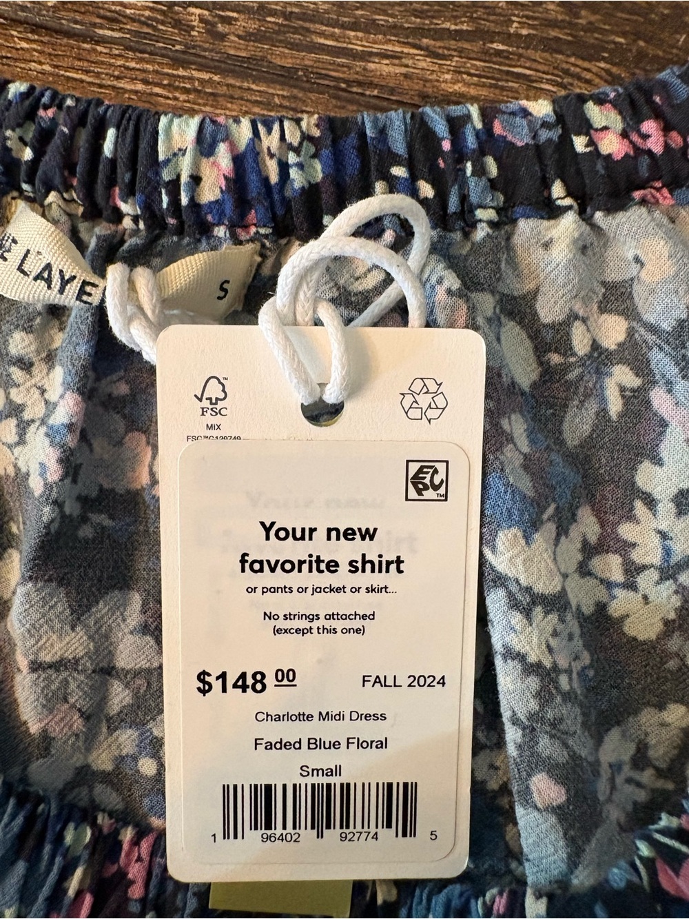 Marine Layer Charlotte Midi Dress Women Small Blue Floral NWT Peek-a-boo Back - Picture 8 of 11